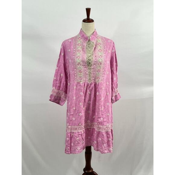 TEMPTATION POSITANO Sz M Medium Orchid Pink Purple Rea Linen Dress NWT - Picture 1 of 12